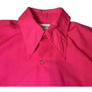 Vintage 80s Blouse‎ Womens Large (16-16 1/2) Pink Permanent Press Career Office